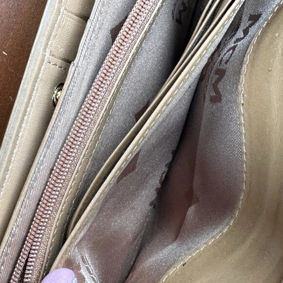 MCM Cognac Pink Black Visetos Tri-fold Wallet. - Picture 10 of 11